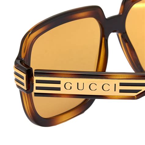 gucci - gg0625s men sunglasses - havana brown|gucci brown havana oversized sunglasses.